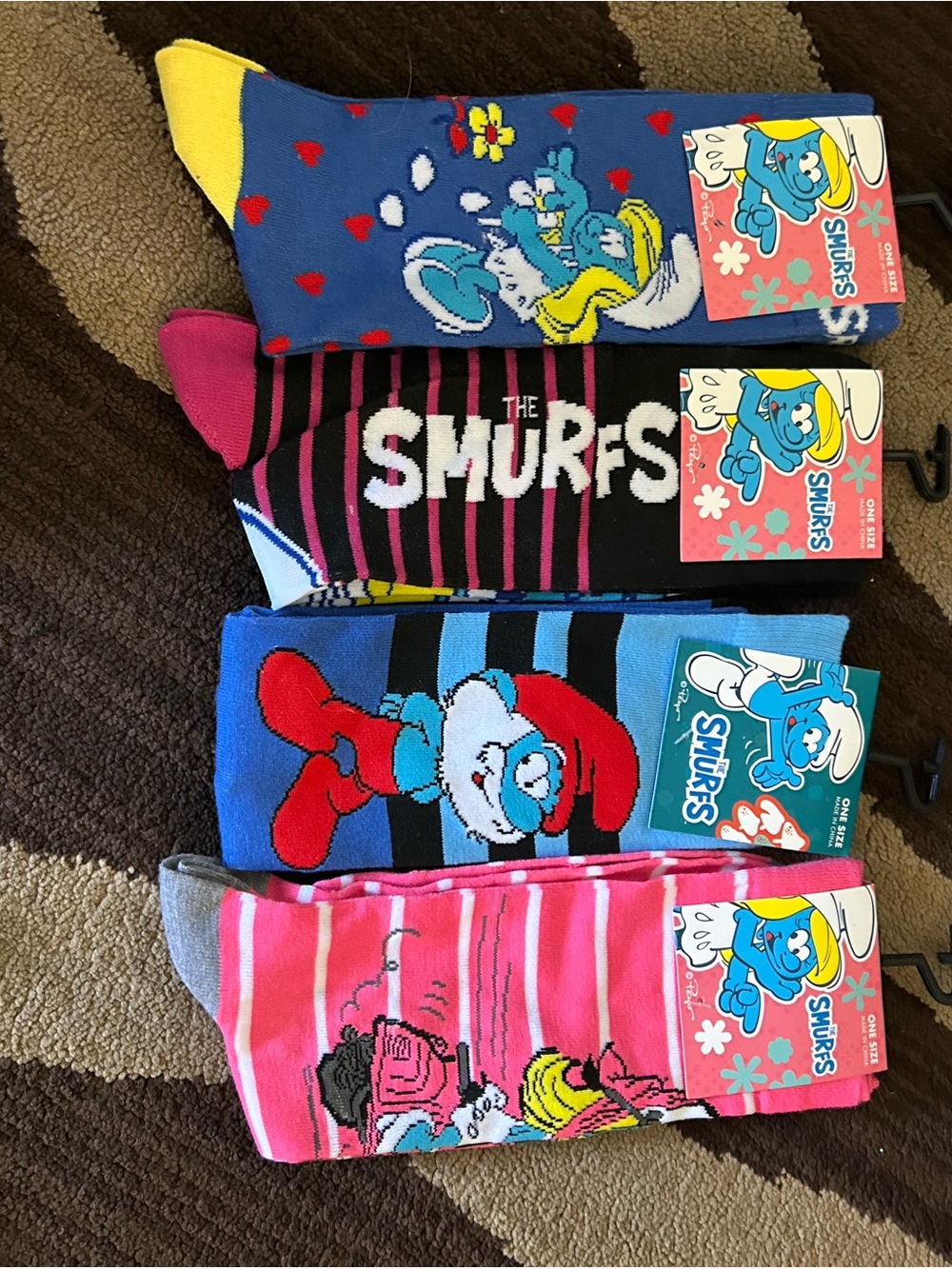 The Smurfs Men's Crew Socks - Multi Color Character Pack